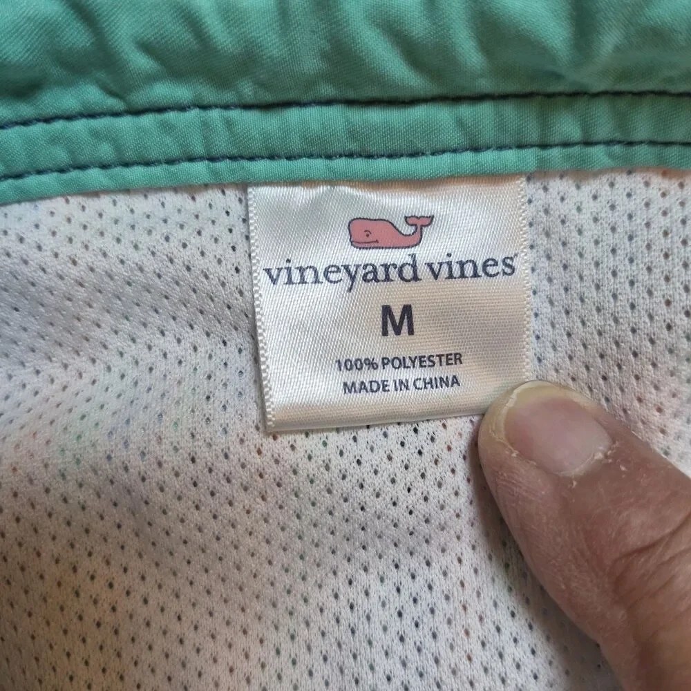 Vineyard Vines Men's Swim Trunks Size M Striped Pockets Zip Hook&Loop Drawstring